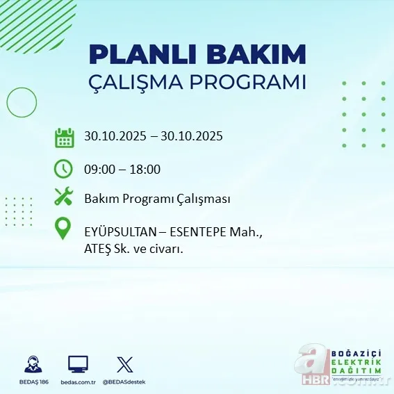 BEDAŞ duyurdu! İstanbul’da 24 ilçede elektrik kesintisi: Hangi ilçelerde kesinti olacak? 12