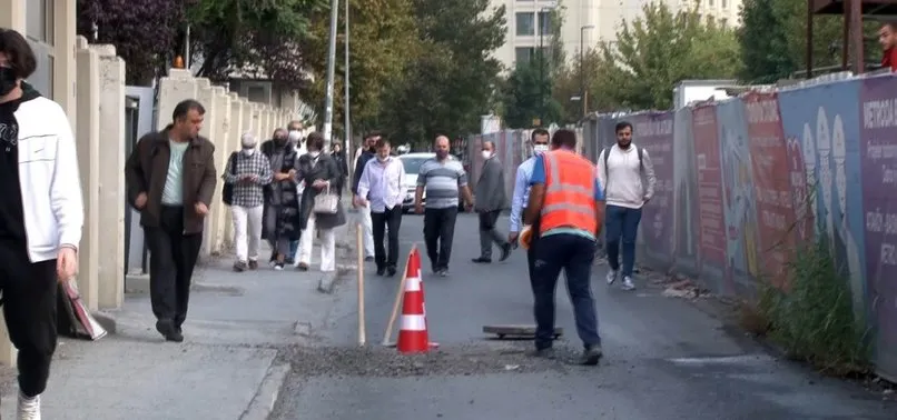 İBB tarafından yapımı devam eden metro çalışmasında çökme meydana geldi