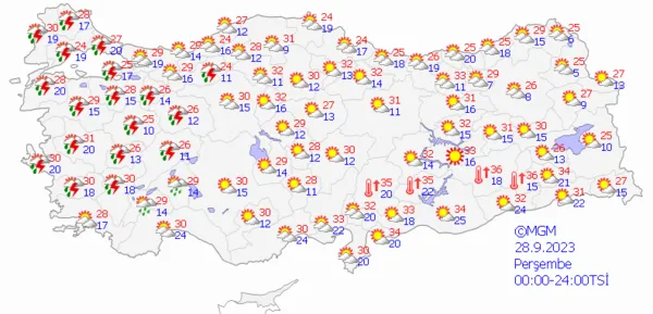 1695537798058.png Sağanak yağış bu sefer kuvvetli geliyor! Meteoroloji gün vererek uyardı! İstanbul Ankara ve İzmir hava durumu... - 9
