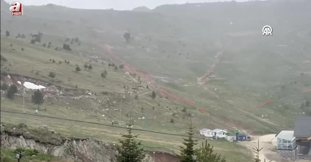 Bolu'nun yüksek kesimlerinde mayısın ortasında kar sürprizi