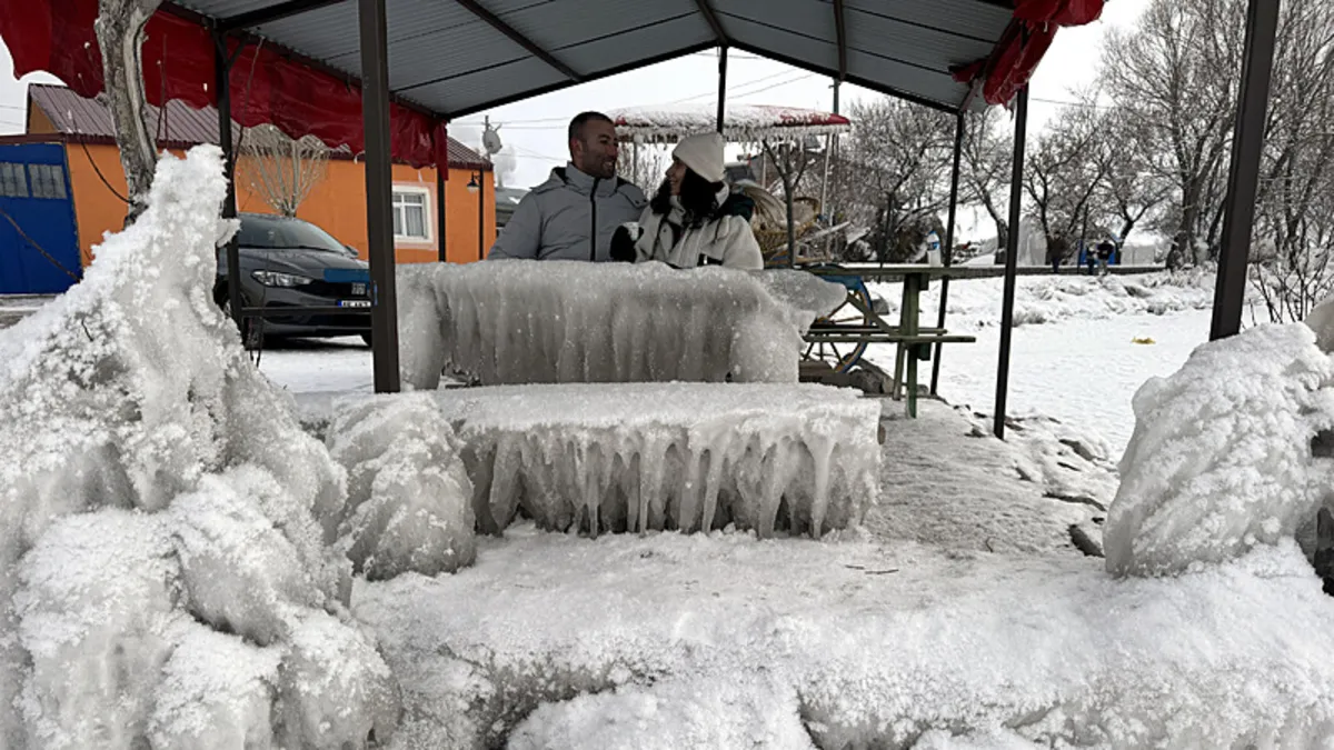 Fotoğraflar Türkiye'den! Sıfırın altında 24,8 dereceye düştü