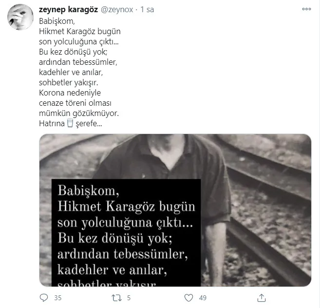 Usta oyuncu Hikmet Karagöz hayatını kaybetti
