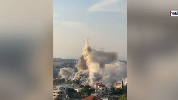 İsrail Lübnan’da bir binayı böyle vurdu