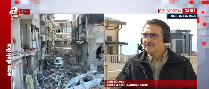 Enerji ve Tabii Kaynaklar Bakanı Fatih Dönmez A Haber'de! Deprem bölgesinde enerji sıkıntısı var mı?