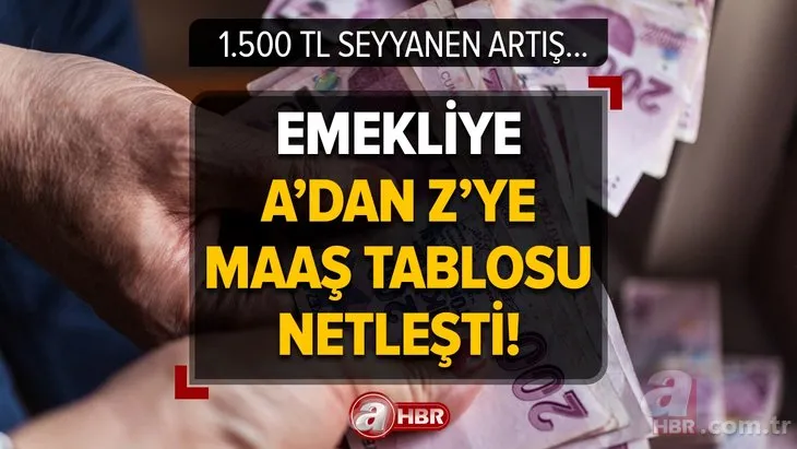 Oran ortaya çıktı, 1.500 TL seyyanen artış! Emekliye A’dan Z’ye maaş tablosu netleşti! İkramiye zammı + intibak! Enflasyon farkı, refah payı...