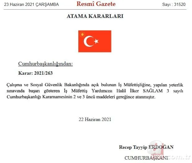 Başkan Erdoğan’ın kararları Resmi Gazete’de | Bakanlıklara atamalar yapıldı