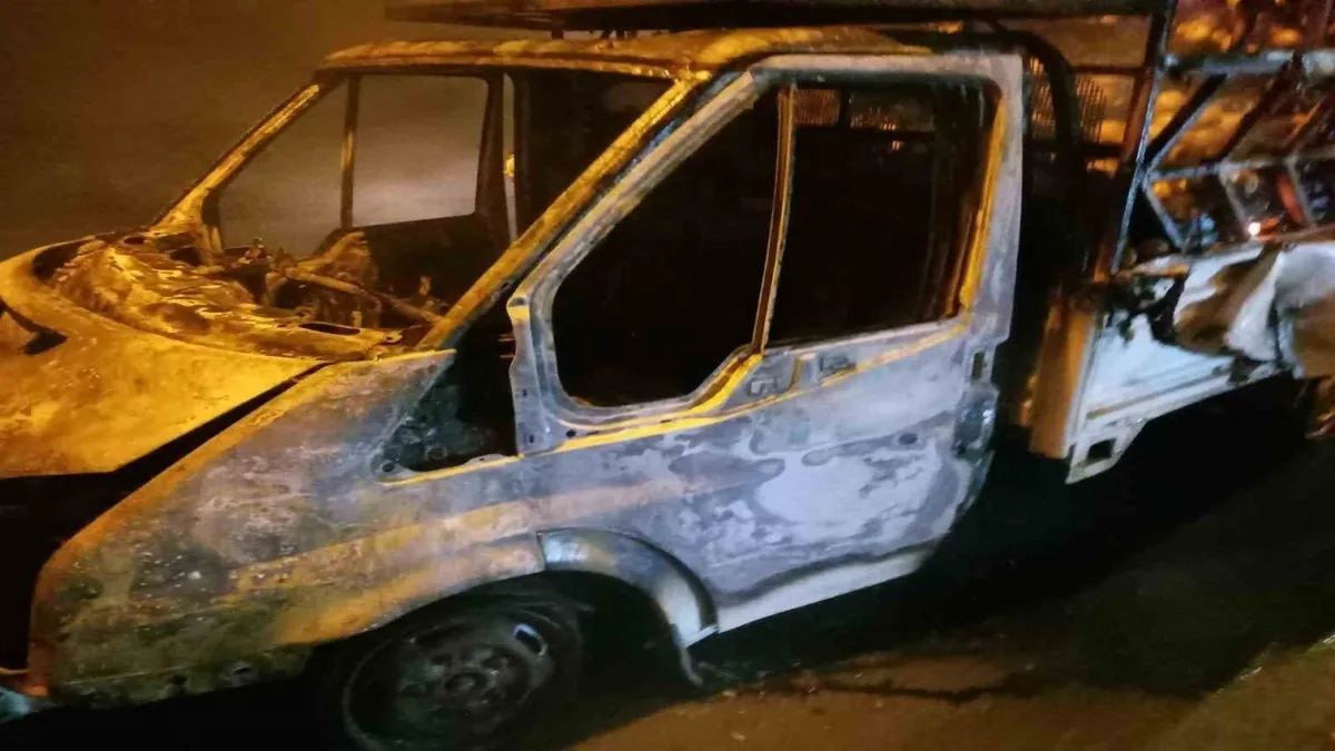 Osmaniye'de mandalina yüklü kamyonette çıkan yangın söndürüldü