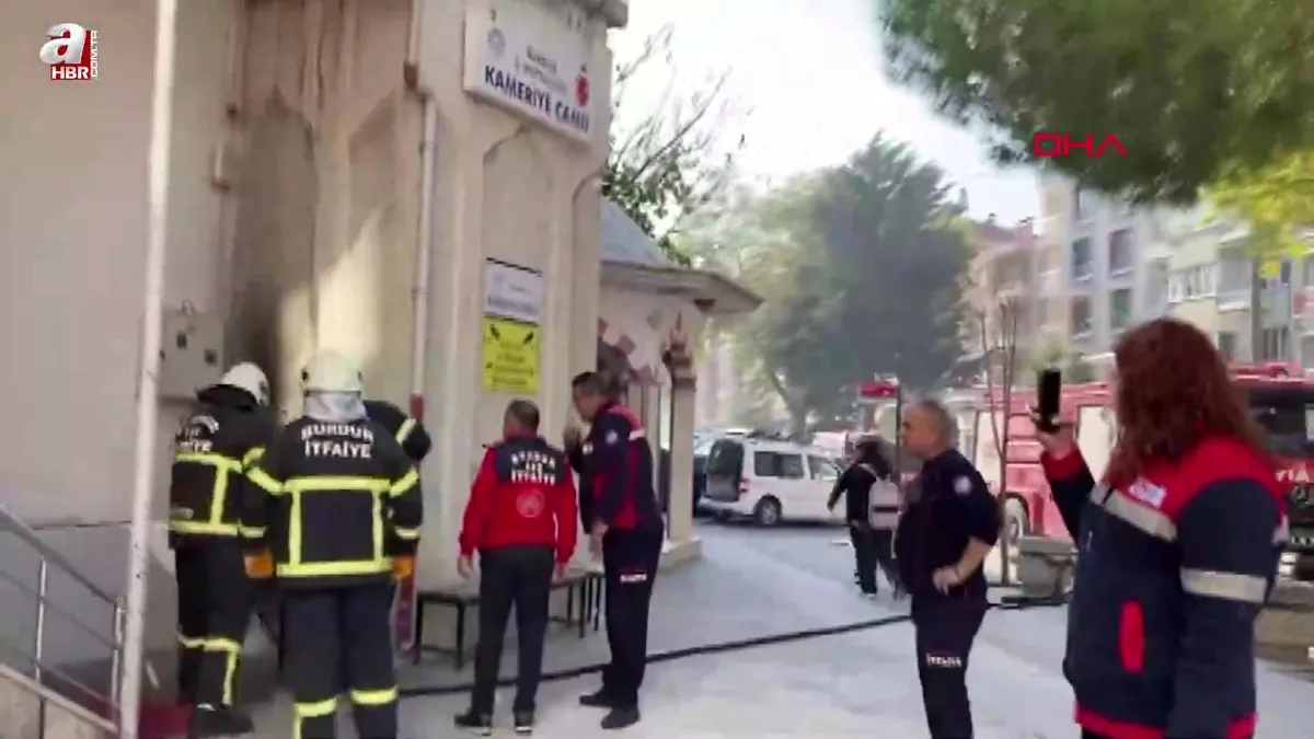 Burdur’da cami minaresinde yangın