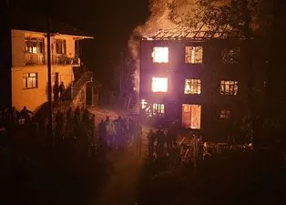 Düzce'de 3 katlı ev kül oldu! 2 kişi yaralandı