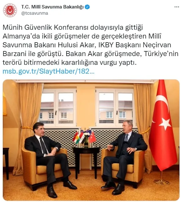 son-dakika-milli-savunma-bakani-hulusi-akar-ikby-baskani-barzani-ile-gorustu-1645204981671.jpg Son dakika: Milli Savunma Bakanı Hulusi Akar, IKBY Başkanı Barzani ile görüştü - 1