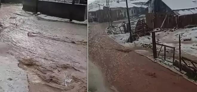 Sivas'ta sağanak ve dolu sele neden oldu