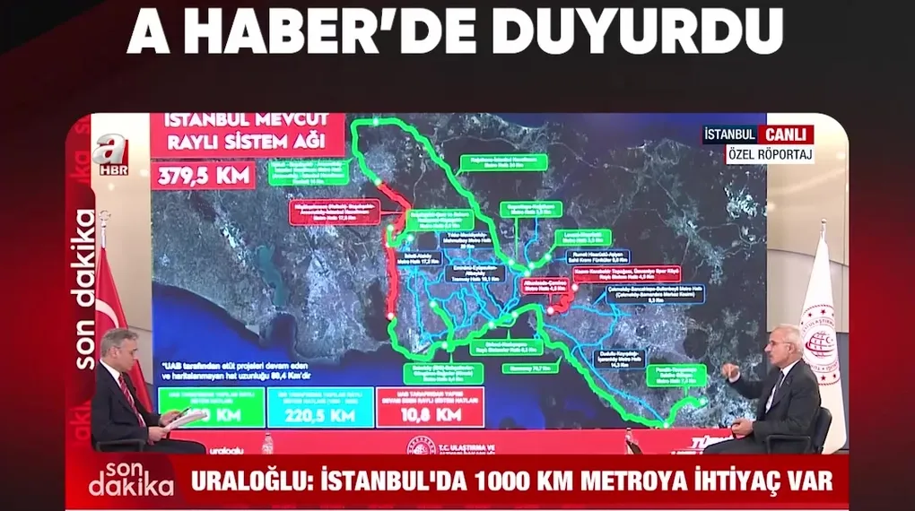 ULAŞTIRMA BAKANI A HABER'DE DUYURDU