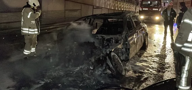 TEM Otoyolu'nda otomobil alev alev yandı!