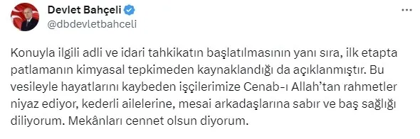 MHP lideri Devlet Bahçeli’den Ankara’daki patlamaya ilişkin taziye mesajı: Acımız gerçekten de büyüktür