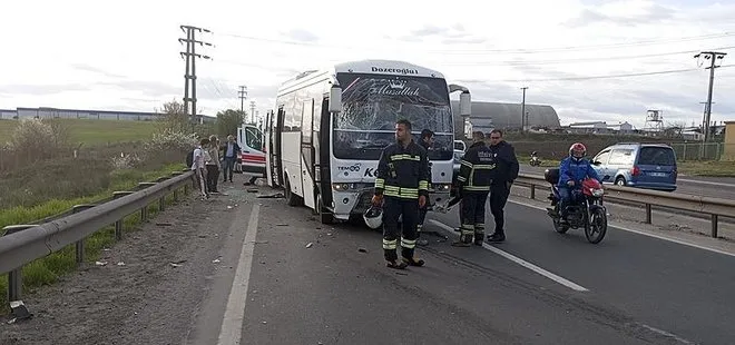 Tekirdağ’da servis minibüsü ile askeri personel aracı çarpıştı: 16 yaralı