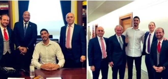 FETÖ’cü hainler Mevlüt Hilmi Çınar ve Enes Kanter ABD Kongresinde ’senatörleri’ ziyaret etti!