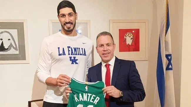 Türkiye’den İsrail’in BM Büyükelçisi Gilad Erdan’ın Enes Kanter ile fotoğrafına sert tepki: Yazıklar olsun