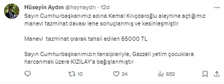 baskan-erdoganin-kemal-kilicdarogluna-yonelik-manevi-tazminat-davasi-sonuclandi-65-bin-tl-gazzeli-yetimler-ici-1703145868356.jpg Başkan Erdoğan'ın Kemal Kılıçdaroğlu'na yönelik manevi tazminat davası sonuçlandı! 65 bin TL Gazzeli yetimler için bağışlandı - 3