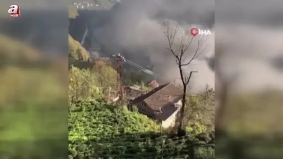 Rize’de şantiyesinde korkutan yangın
