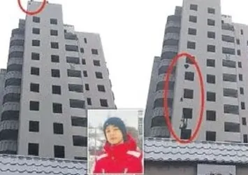 Annesinin alkışları arasında ölüme atladı!