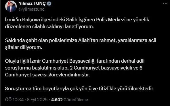 izmir-balcovada-polis-karakoluna-saldiri-sehitlerimiz-var-1757317295445.jpeg Adalet Bakanı Yılmaz Tunç'un paylaşımı (X)