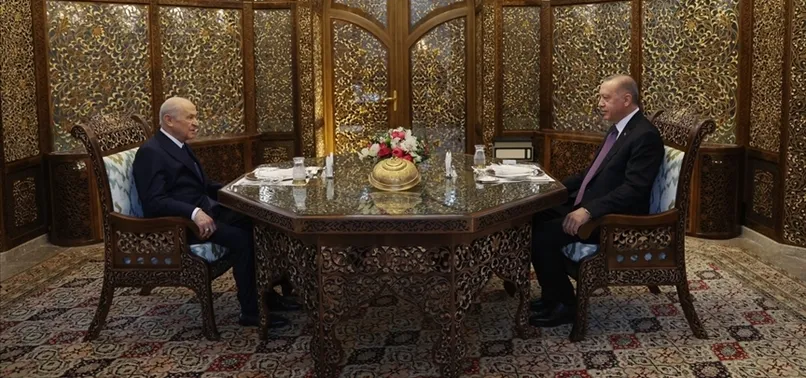 Başkan Erdoğan MHP lideri Devlet Bahçeli ile iftar programında Cumhurbaşkanlığı Külliyesi'nde bir araya geldi