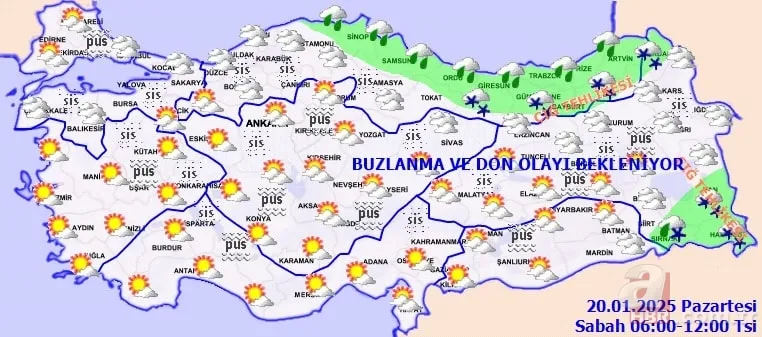 Meteoroloji 20 Ocak hava durumu: Sarı kodlu uyarı verildi! Sağanak yağış ve soğuk hava kapıda 6