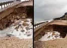Dev dalgalar yolu kopardı