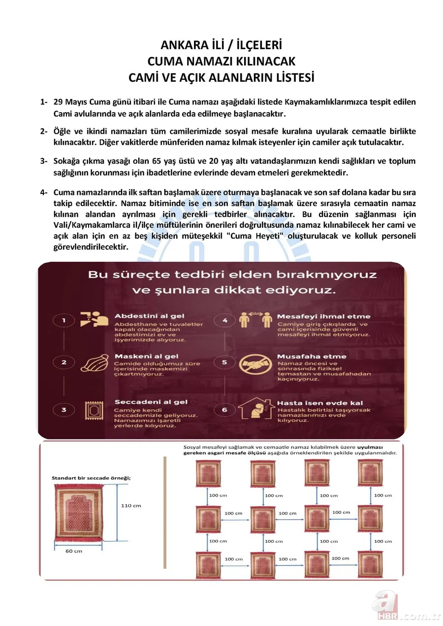 Ankara, İstanbul ve İzmir'de cuma namazı kılınacak camiler açıklandı 2