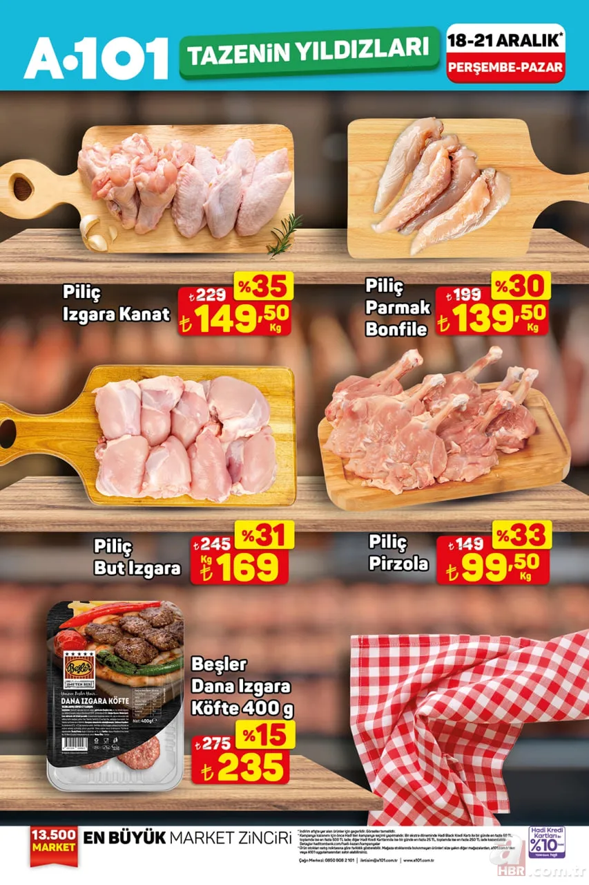 20-26 Aralık Haftanın Yıldızları A101 aktüel katalog: Taze gıda ve kasap ürünlerinde indirim! 8