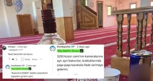 Camide içki içen alçak yakalandı