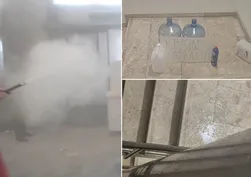 CHP Genel Merkezi'nde skandal görüntüler! Polise yangın tüpü ve taşla saldırıp yerlere deterjan döktüler