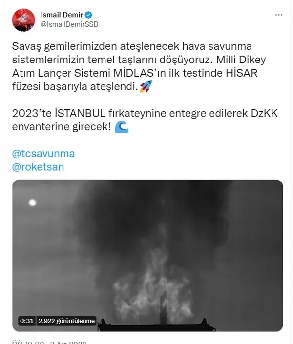 MİDLAS'ın test atışı başarıyla gerçekleşti: Hisar'ı ateşledi! 2023'te Deniz Kuvvetlerinin envanterine girecek - 4