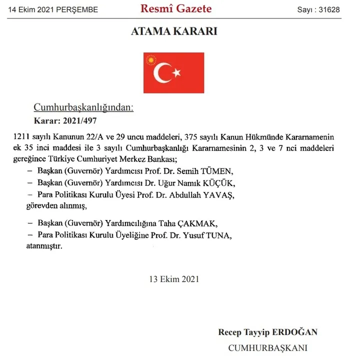 Son dakika: Merkez Bankası Başkan Yardımcıları görevden alındı! İşte yeni atanan isimler | Karar Resmi Gazete’de...