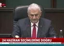 Başbakan Yıldırımın Erdoğanın adaylığını duyurmasıyla salon ayağa kalktı