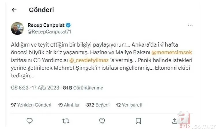 Fondaş medyadan “Bakan Mehmet Şimşek istifa etti” yalanı! Borsa İstanbul hedef alındı 11