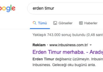 Inbusiness’tan patronlara Google sürprizi