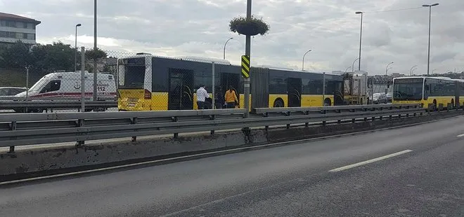 Son dakika: Yenibosna yönüne giden metrobüs kaza yaptı