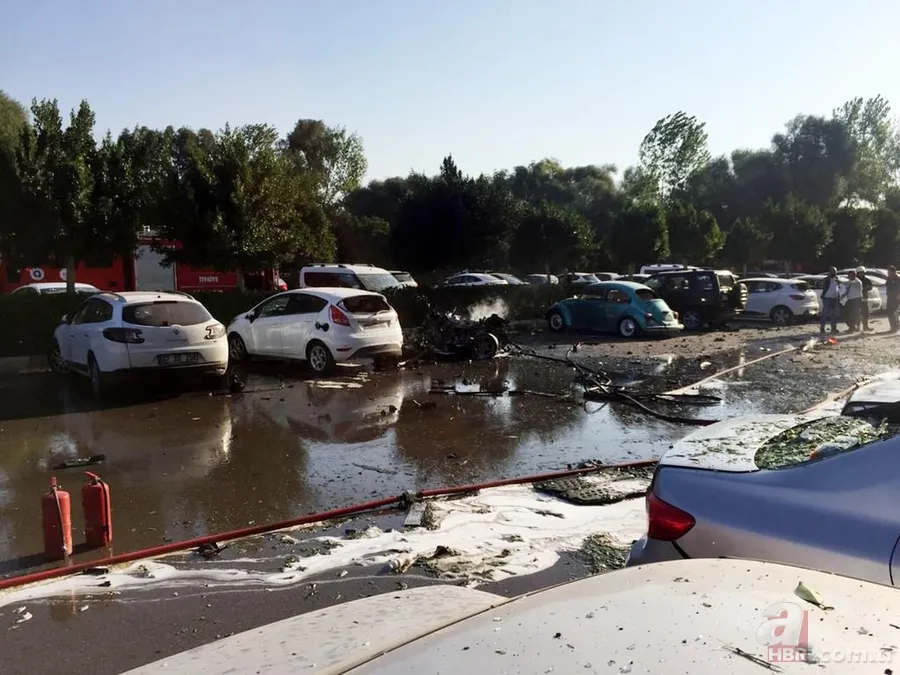 ATSO binası otoparkındaki patlamadan fotoğraflar 13