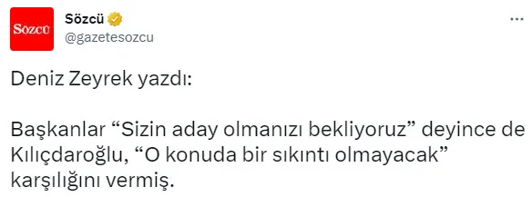 CHP yandaşı Sözcü gazetesi Kemal Kılıçdaroğlu’nun Ekrem İmamoğlu ve Mansur Yavaş’a sözlerini yazdı! Adaylıkta sıkıntı yok