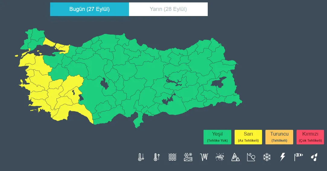 Meteoroloji 5 günlük haritayı paylaştı! İstanbul'da yağış için kritik saat: Fırtına 70 km/s'ye ulaşacak - 1