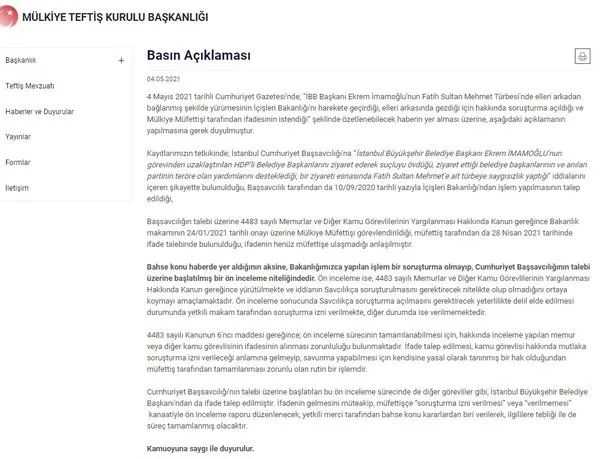 İçişleri Bakanlığı’ndan Sözcü, Cumhuriyet ve Birgün’ün Ekrem İmamoğlu haberlerine yalanlama!