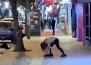 Şoke eden görüntü! Kendini yerden yere attı