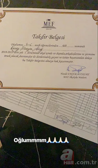 Esra Erol karne heyecanına ortak oldu! Çocuklarını yalnız bırakmadılar (Ünlü isimlerin karne paylaşımları) 5