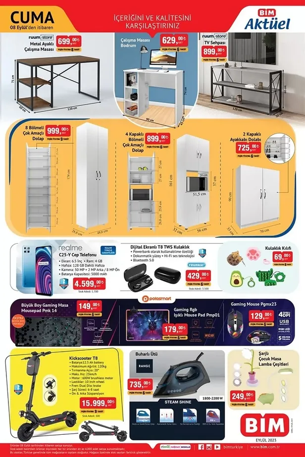 BİM aktüel ürünler kataloğu 8 Eylül 2023! Haftaya BİM’e 7,5 L airfryer ve elektrikli düdüklü tencere geliyor