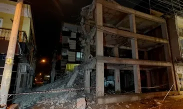 Beton parçalar yandaki eve çarptı!