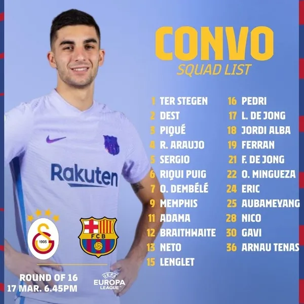 Barcelona 6 eksikle geldi! Galatasaray maçı öncesi kadro belli oldu