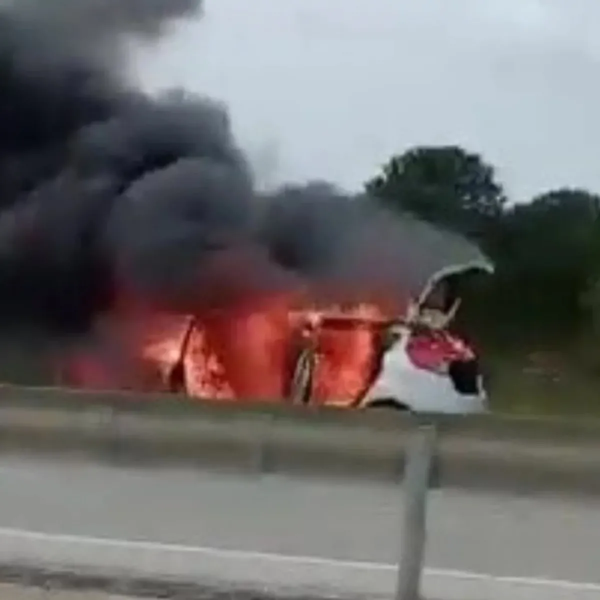 Seyir halindeki otomobil alev aldı