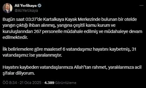 İÇİŞLERİ BAKANLIĞINDAN İLK AÇIKLAMA