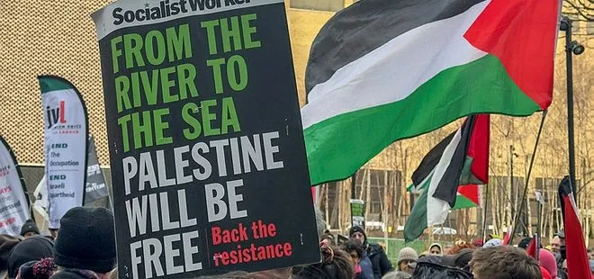 Londra’da on binler Gazze için ayaklandı! Katliam destekçisi İngiliz şirkete yoğun tepki: Silah satışına son verin